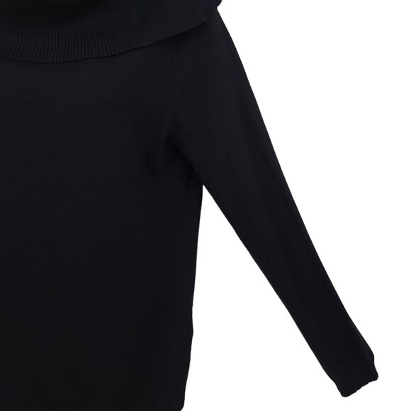 Chicos Pullover Sweater Womens Size 1 US 8 Cowl Neck Top Long Sleeve Black - Picture 6 of 12